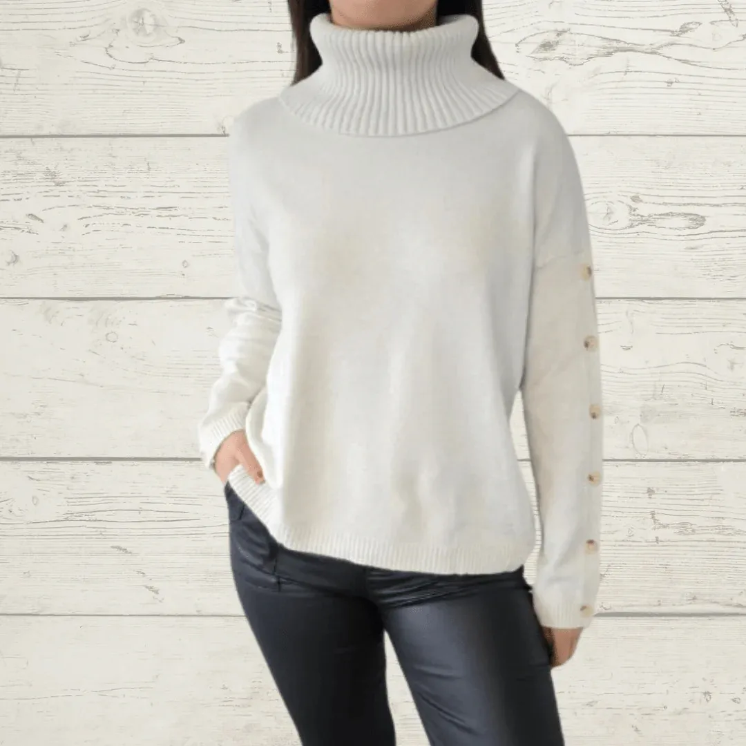 Casual Turtleneck Button Women's Knitwear Cotton Spandex Long Sleeve Solid Color Autumn And Winter New  Style display picture 12