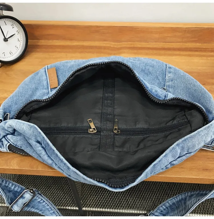 Harajuku Style Women's Cross-Body Bag Multifunction Denim Unisex Student Bag Hip Hop Trend Brand Street Fashion High Street display picture 11