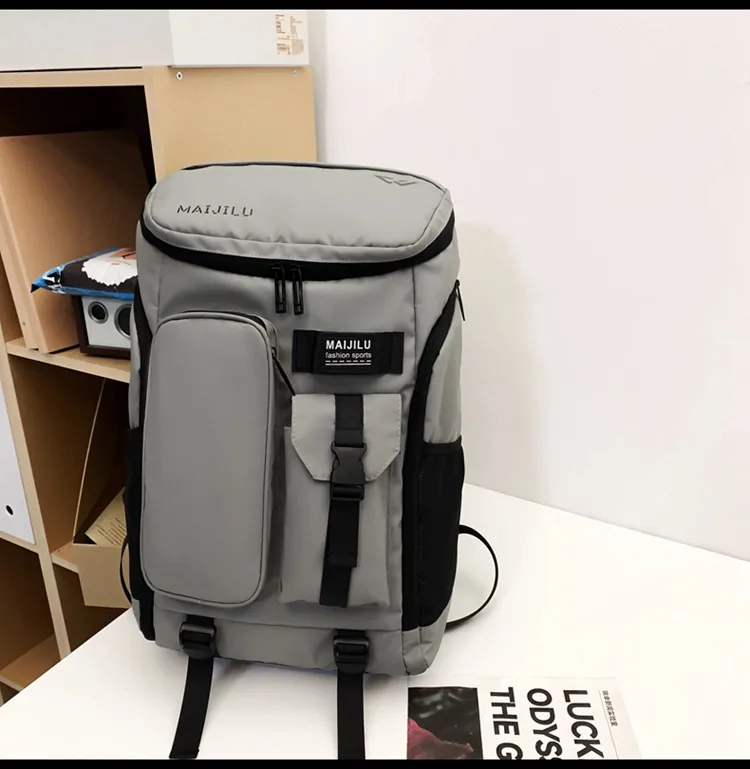 Men's New Large Capacity Waterproof Travel Backpack Stylish And Versatile Computer Bag Casual Oxford Cloth Street Style display picture 7