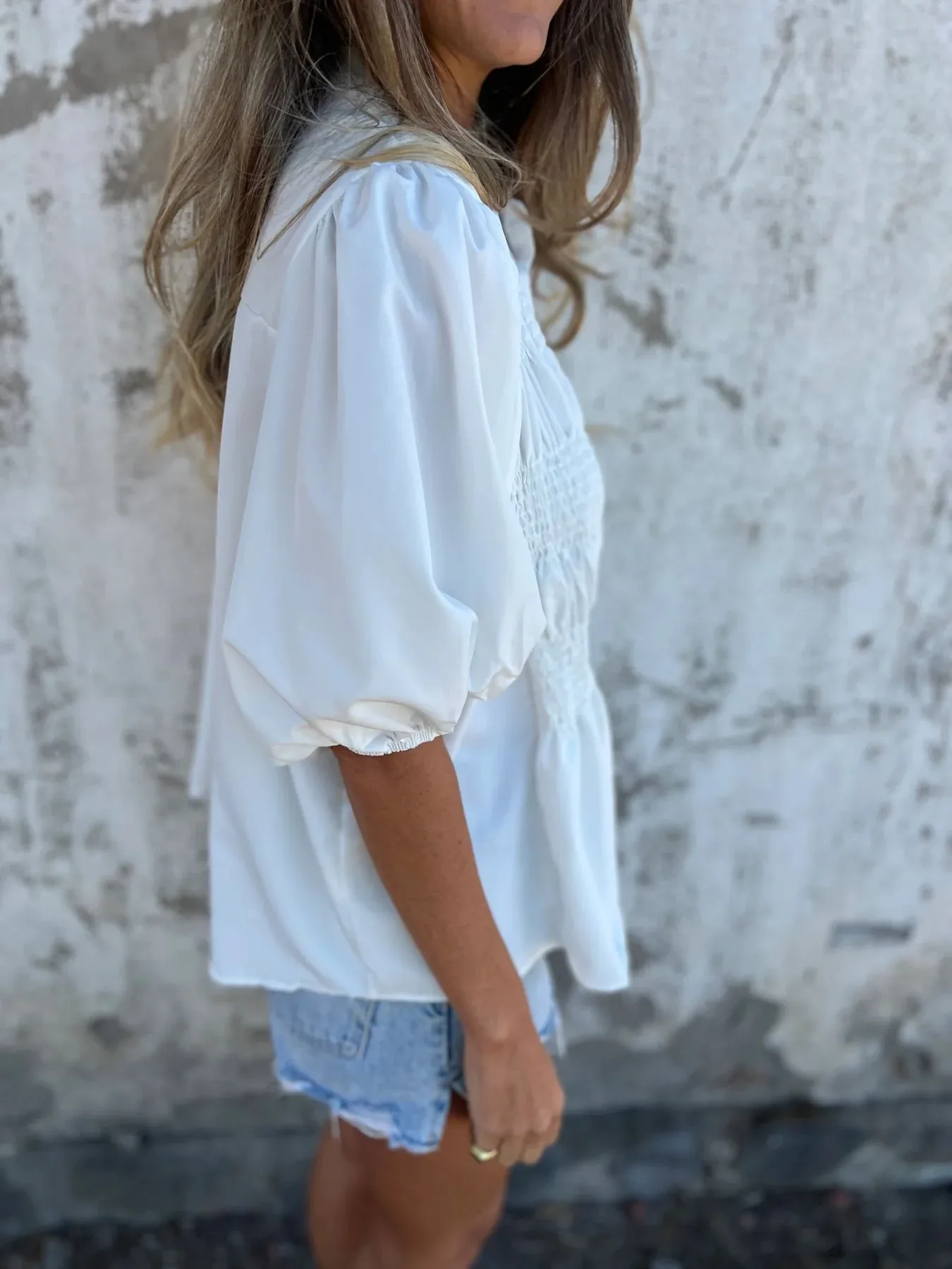 Casual Fashion Short Sleeve Round Neck Button Solid Color Shirt Women's T-shirt Comfortable Breathable Elastic Waist Design display picture 14