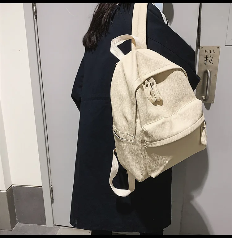 Fashion  Style Ulzzang Style School Backpack Unisex Leisure Travel Solid Color Breathable Multipurpose High School And College Junior High School display picture 5