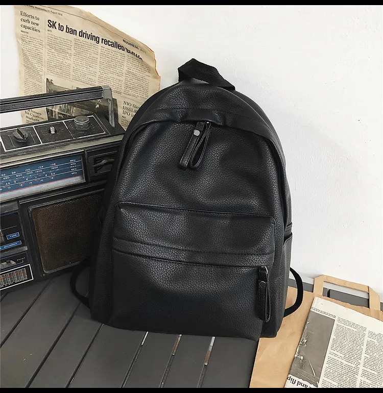 Fashion  Style Ulzzang Style School Backpack Unisex Leisure Travel Solid Color Breathable Multipurpose High School And College Junior High School display picture 7