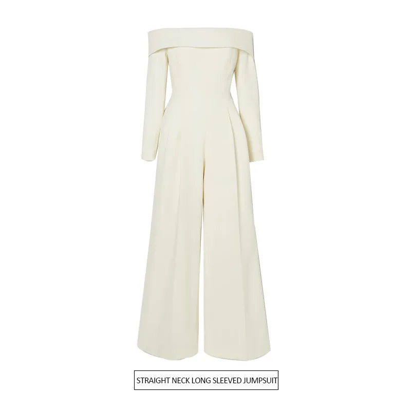 Elegant Style Wide Leg Jumpsuit Casual Pants Back Splice Butterfly Knot Solid Color Long Sleeve Fashionable Commute Suit display picture 2