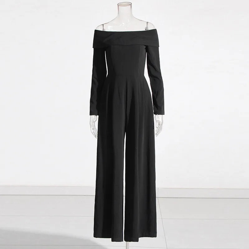 Elegant Style Wide Leg Jumpsuit Casual Pants Back Splice Butterfly Knot Solid Color Long Sleeve Fashionable Commute Suit display picture 6