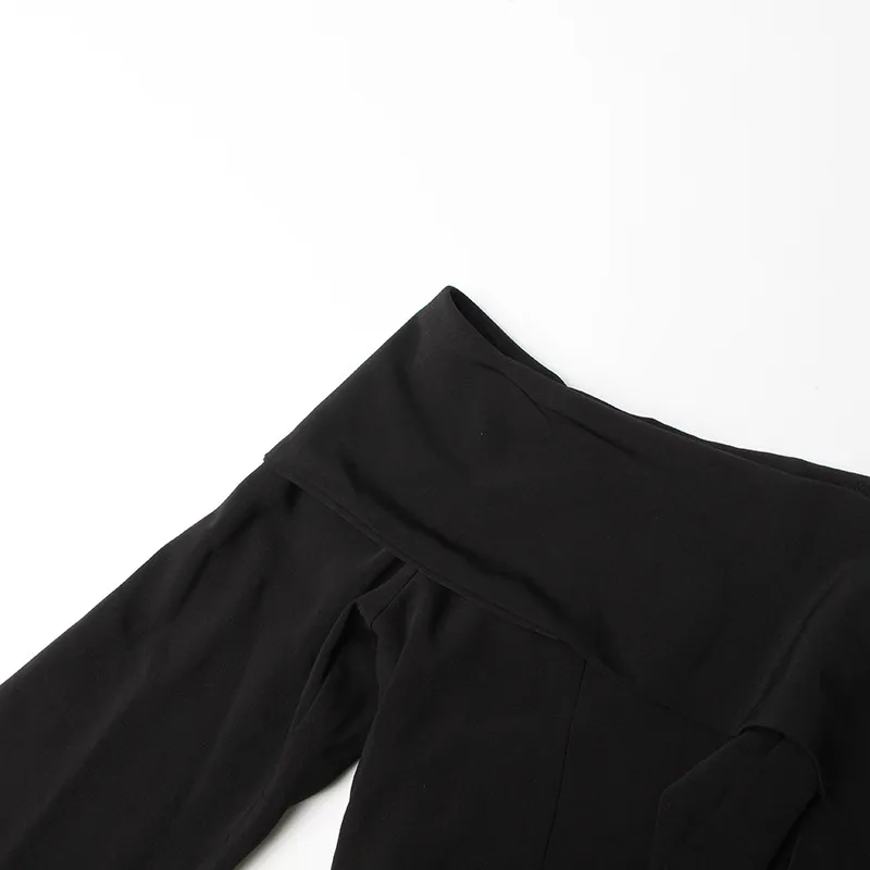 Elegant Style Wide Leg Jumpsuit Casual Pants Back Splice Butterfly Knot Solid Color Long Sleeve Fashionable Commute Suit display picture 14