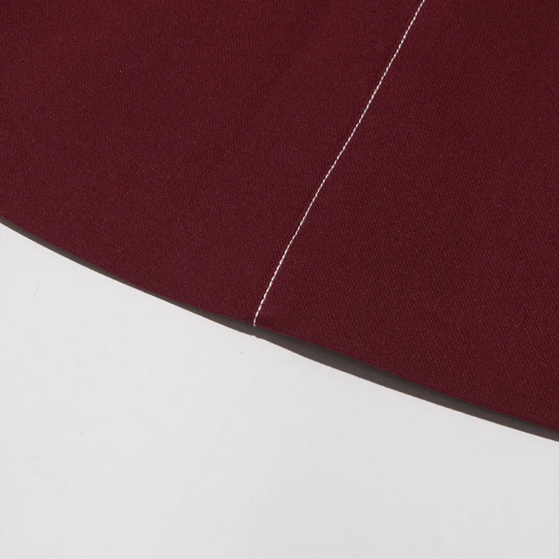 Elegant Angora Red Two-Piece Set High Waist Belted Pants Asymmetric Hem Long Sleeve Fashion Casual Women's Suit display picture 38