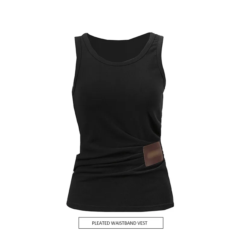 Ladies Knitted Vest Top Round Neck Sleeveless Fashion Patchwork Solid Color Overhead Summer New Casual Basic Design display picture 2