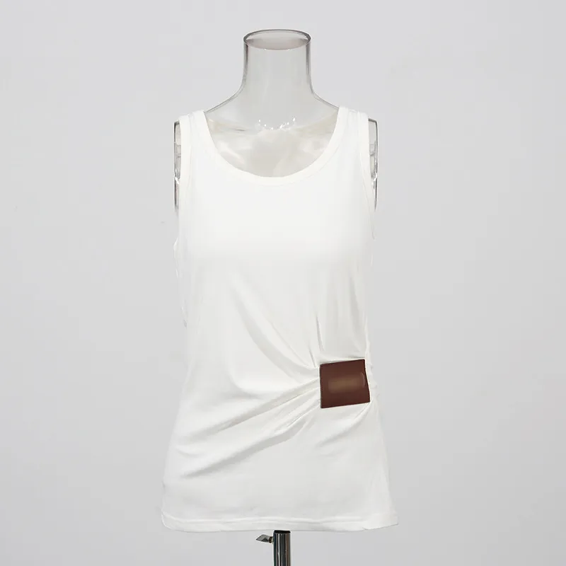 Ladies Knitted Vest Top Round Neck Sleeveless Fashion Patchwork Solid Color Overhead Summer New Casual Basic Design display picture 5