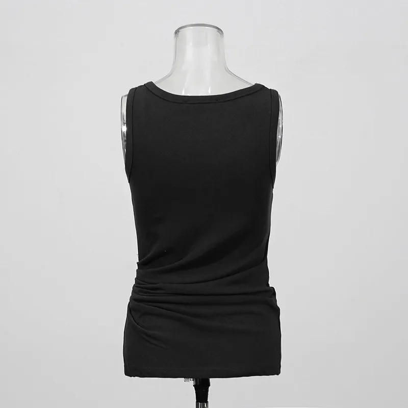 Ladies Knitted Vest Top Round Neck Sleeveless Fashion Patchwork Solid Color Overhead Summer New Casual Basic Design display picture 4