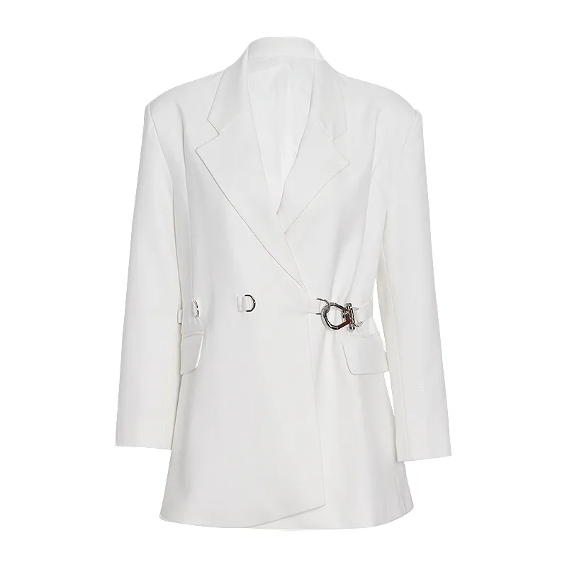 Fashion French Style Retro Easy Matching Baggy Coat Solid Color Buttons Detail Women's Fashion Long Sleeve Slim Fit Style Trueran display picture 5