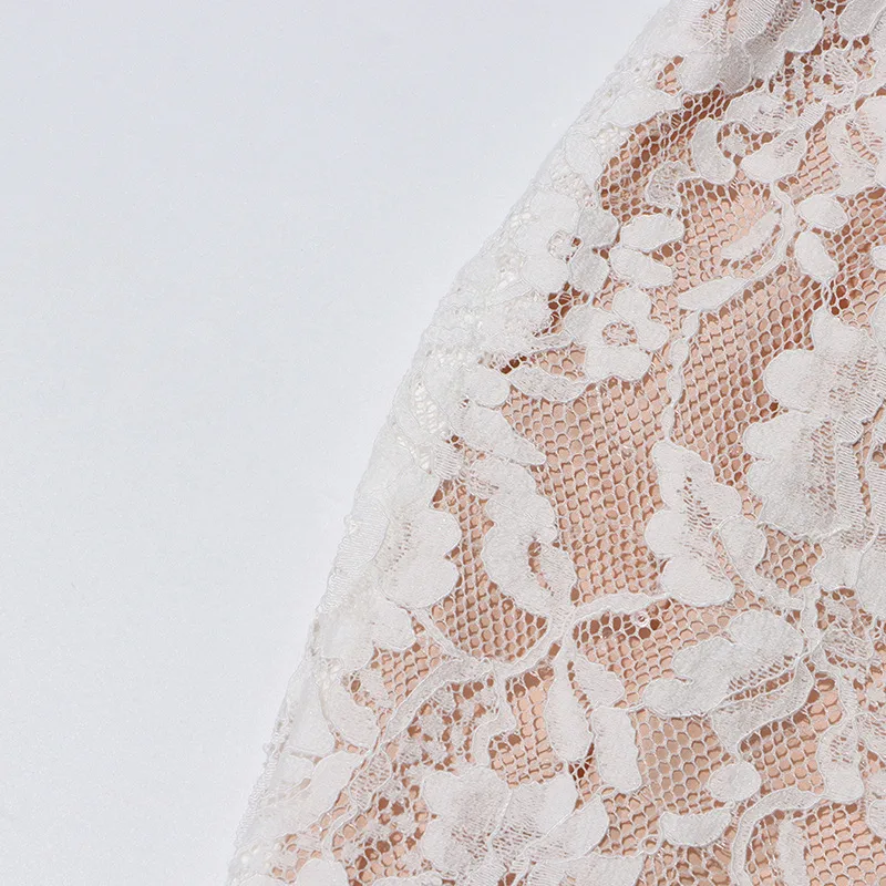 Elegant Embroidered Lace Top High Waist Mini Skirt Set Round Neck Diamond Luxury Casual Fashion Women's Cotton Polyester display picture 20