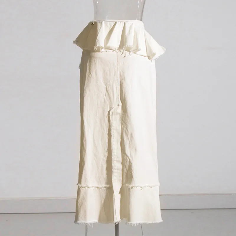 Elegant Long Ankle-Length Half Skirt Ladies Fashion Design Summer New Splicing Style Pure Color Versatile Skirts For Women display picture 5