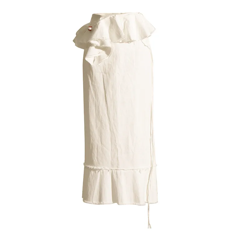 Elegant Long Ankle-Length Half Skirt Ladies Fashion Design Summer New Splicing Style Pure Color Versatile Skirts For Women display picture 6
