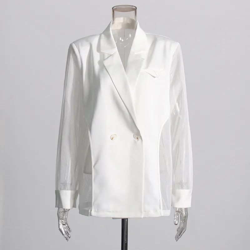 Australian Style Loose Fit Business Suit Jacket Long Sleeve Personality Splicing Design Summer New High-End Feelings Outerwear display picture 6