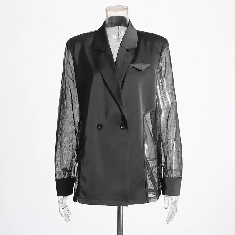 Australian Style Loose Fit Business Suit Jacket Long Sleeve Personality Splicing Design Summer New High-End Feelings Outerwear display picture 3