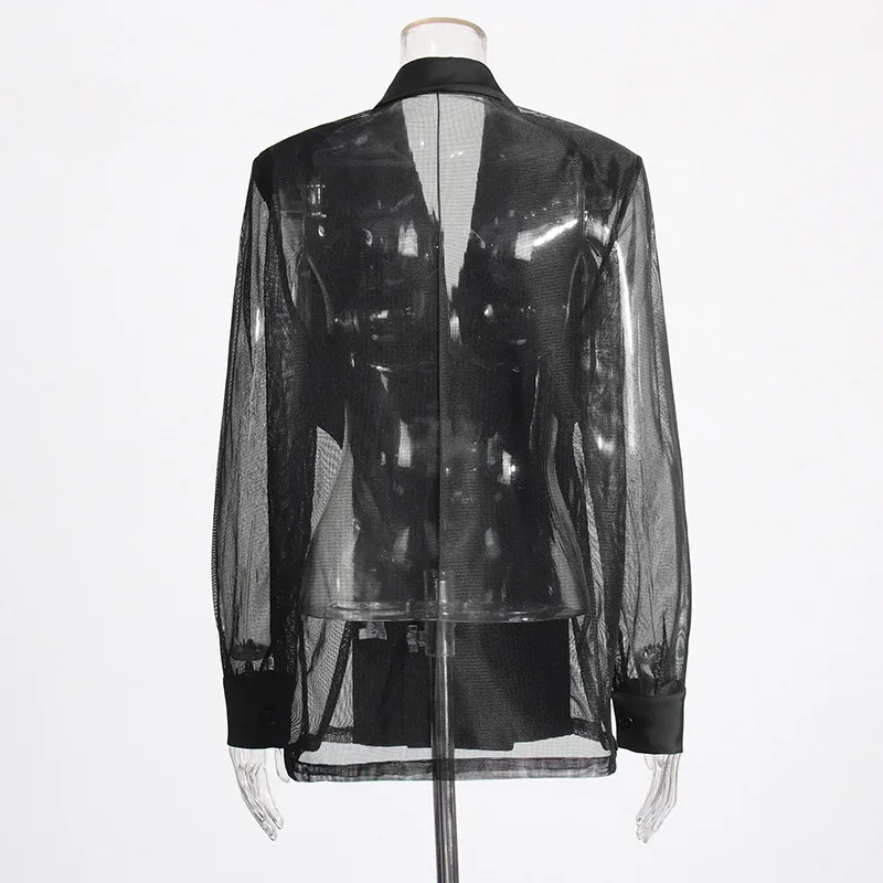 Australian Style Loose Fit Business Suit Jacket Long Sleeve Personality Splicing Design Summer New High-End Feelings Outerwear display picture 5