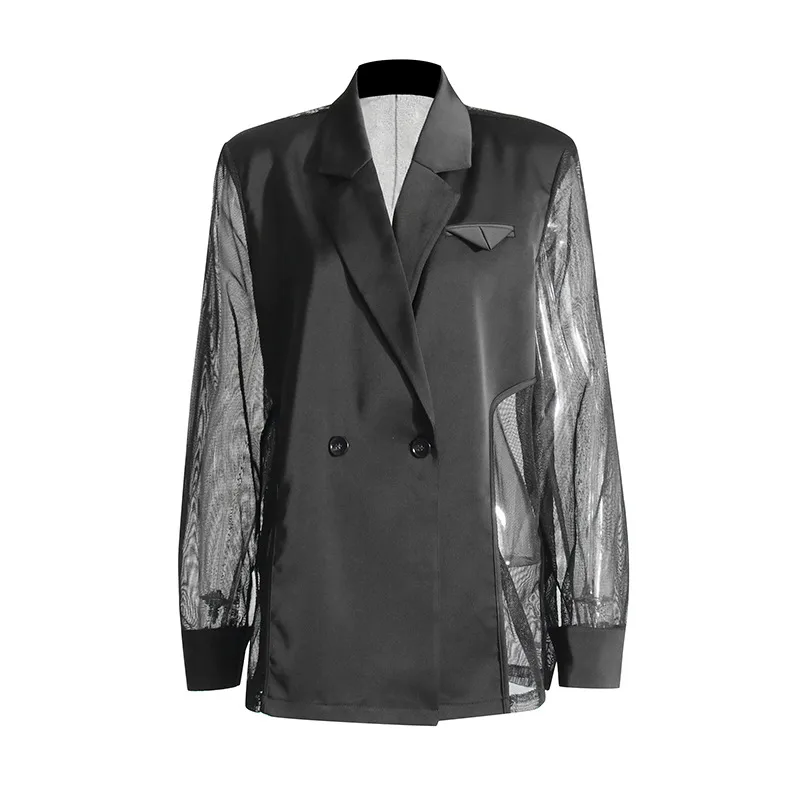 Australian Style Loose Fit Business Suit Jacket Long Sleeve Personality Splicing Design Summer New High-End Feelings Outerwear display picture 8