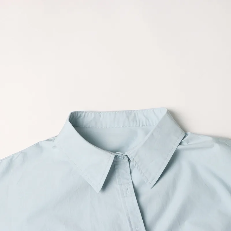 Fashionable Slim Fit Solid Color Simple Design Women's Shirt New 2025 Macaron Color Long Sleeve Short Casual Top display picture 9