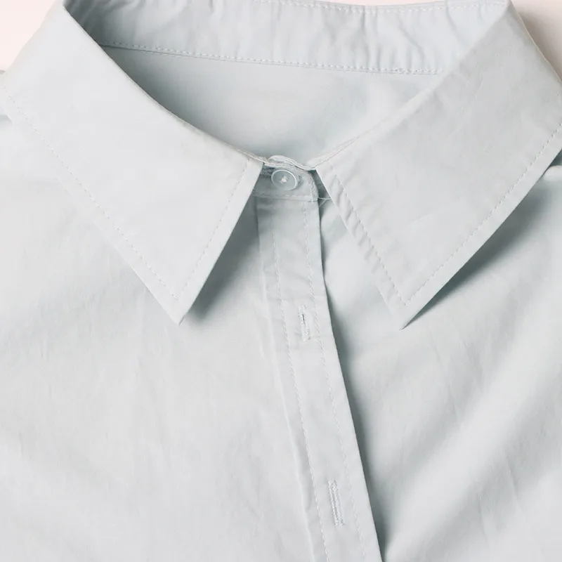 Fashionable Slim Fit Solid Color Simple Design Women's Shirt New 2025 Macaron Color Long Sleeve Short Casual Top display picture 11