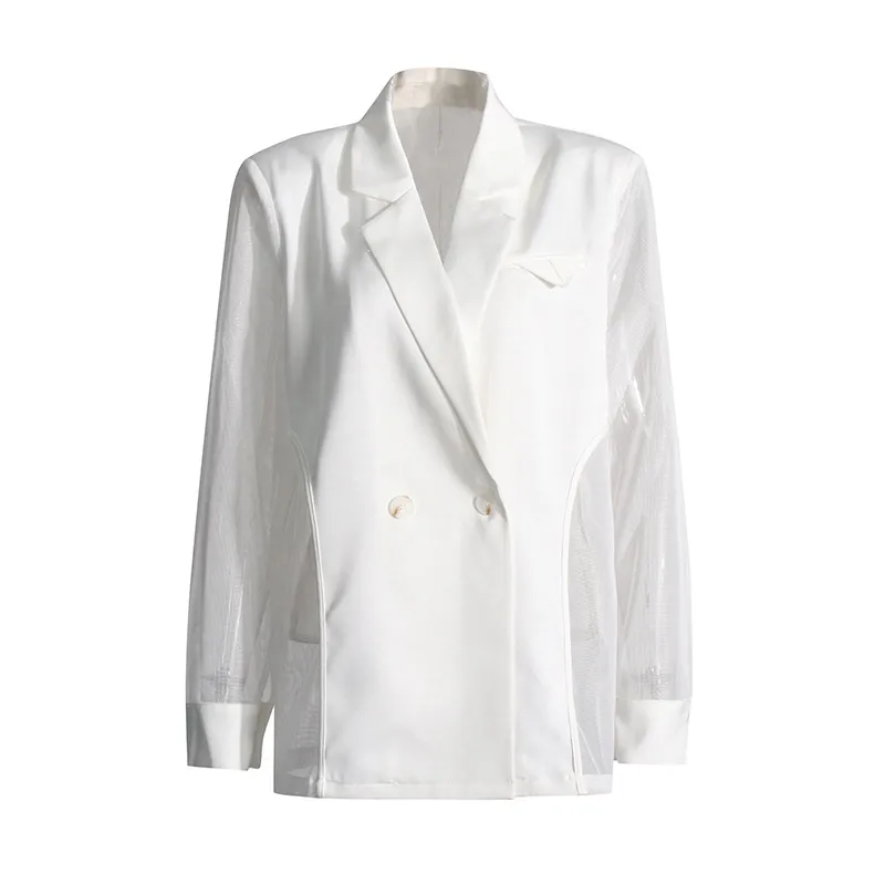 Australian Style Loose Fit Business Suit Jacket Long Sleeve Personality Splicing Design Summer New High-End Feelings Outerwear display picture 10