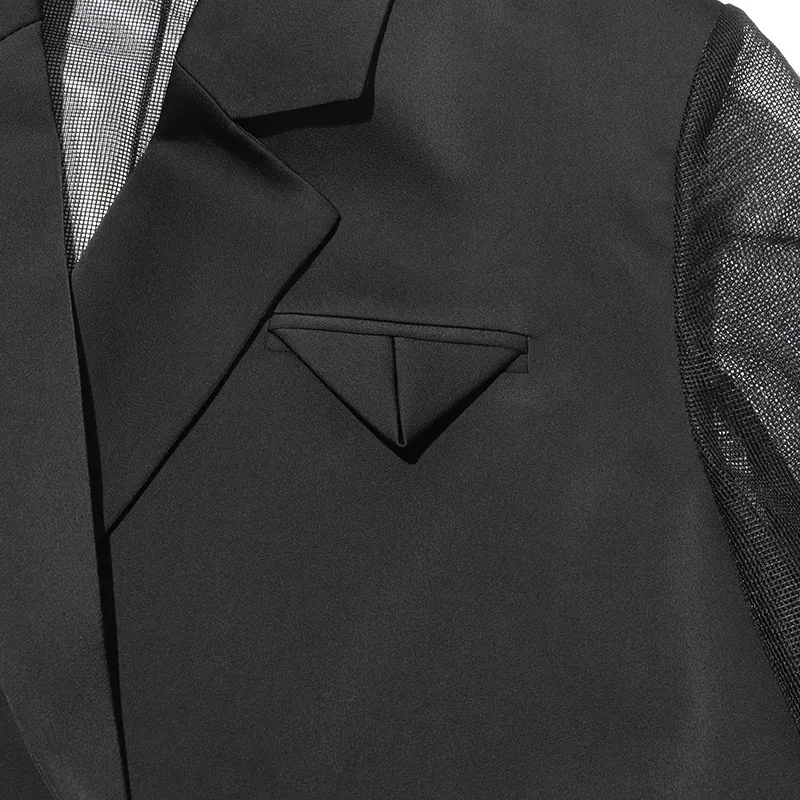 Australian Style Loose Fit Business Suit Jacket Long Sleeve Personality Splicing Design Summer New High-End Feelings Outerwear display picture 15