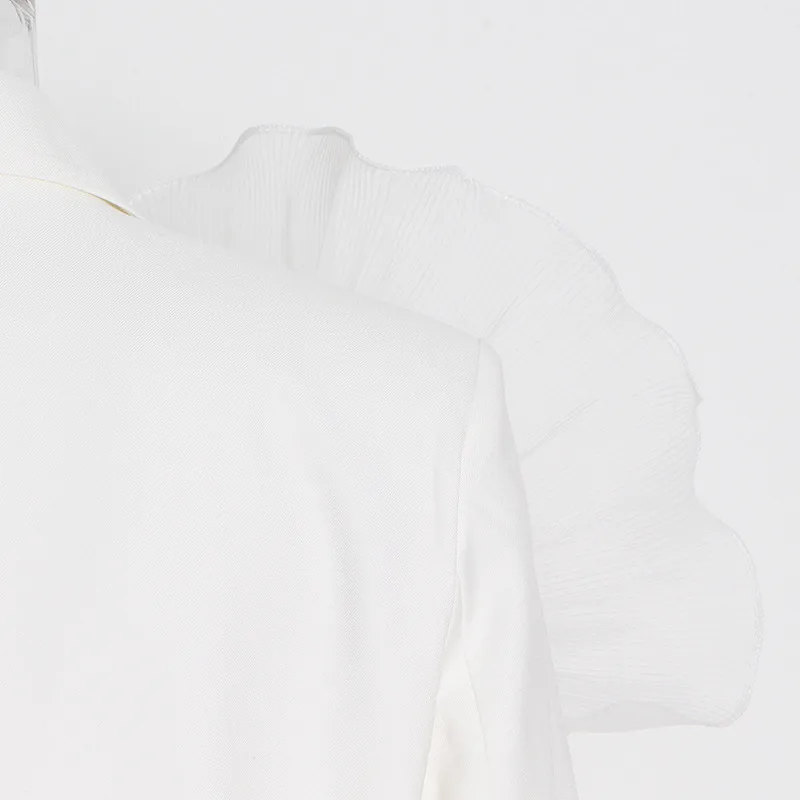 Casual Loose Women's Suit Jacket V-Neck Mesh Design Spring Summer Fashion New Long Sleeve Polyester Fiber Commute Style display picture 15