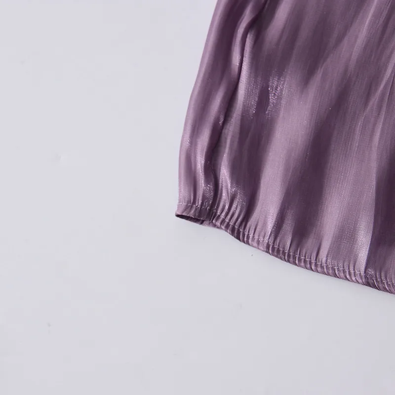 Elegant Women's Summer Shirt Round Neck Laminated Sleeve Chiffon Casual Loose Long Sleeve Solid Color Han Style display picture 12