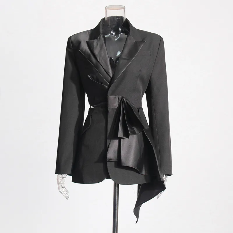 Elegant Butterfly Knot Design Slim Fit Women's Summer Style Cotton Polyester Suit Jacket Long Sleeve Elegant Fashion Outerwear display picture 3