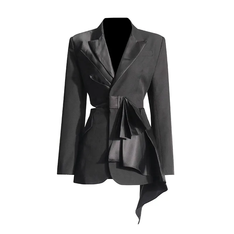 Elegant Butterfly Knot Design Slim Fit Women's Summer Style Cotton Polyester Suit Jacket Long Sleeve Elegant Fashion Outerwear display picture 5