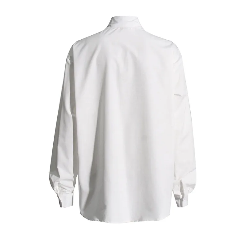 Elegant Commuter Style Loose Women's Shirt Diamond Embedded Versatile Mid-Length Casual Top Summer Fashion Trend 2025 display picture 11