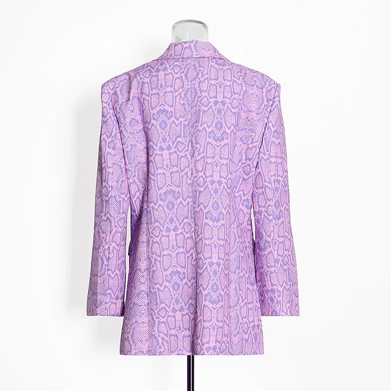 Fashionable Retro Printed Long Sleeve Loose Fit Ladies' Suit Jacket Polyester Blend Medium Length Cotton Polyester Fabric display picture 6