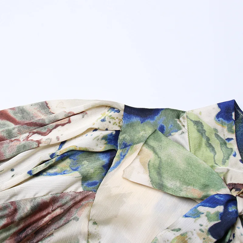 Elegant French Style Long Sleeve Women's Shirt Bow Tie Loose Fit Urban Fashion Commute Shirt Plant Floral Pattern Polyester Lyocell display picture 12