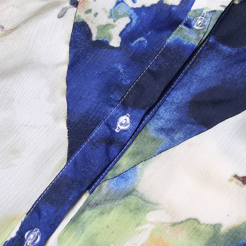 Elegant French Style Long Sleeve Women's Shirt Bow Tie Loose Fit Urban Fashion Commute Shirt Plant Floral Pattern Polyester Lyocell display picture 13