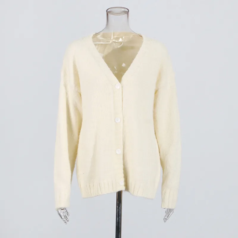Fashionable Casual Knitted Set Women's V-neck Open Cardigan Plus Gentle Solid Color Mini Skirt Two-piece Trendy Cotton Polyester Clothing display picture 6