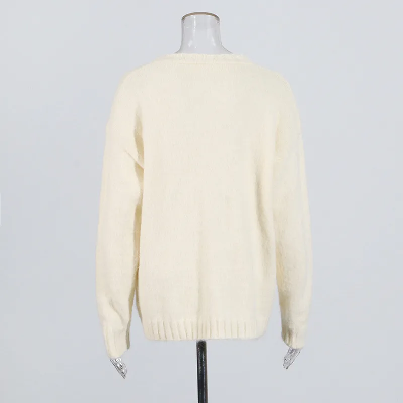 Fashionable Casual Knitted Set Women's V-neck Open Cardigan Plus Gentle Solid Color Mini Skirt Two-piece Trendy Cotton Polyester Clothing display picture 7