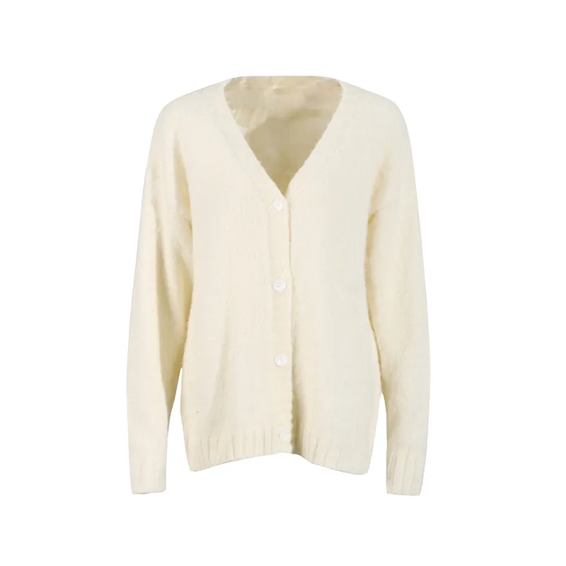Fashionable Casual Knitted Set Women's V-neck Open Cardigan Plus Gentle Solid Color Mini Skirt Two-piece Trendy Cotton Polyester Clothing display picture 10
