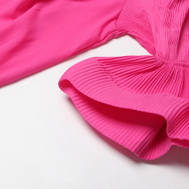 Elegant Long Sleeve Chiffon Shirt With Belt Slim Fit Deep V Neck Bubble Sleeve New Fashion 2025 Ladies Business Casual Top display picture 19