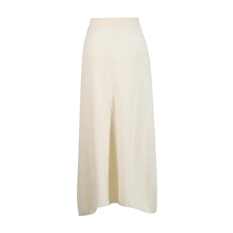 Fashionable Casual Knitted Set Women's V-neck Open Cardigan Plus Gentle Solid Color Mini Skirt Two-piece Trendy Cotton Polyester Clothing display picture 13