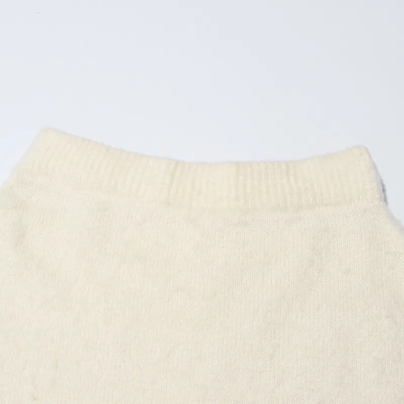 Fashionable Casual Knitted Set Women's V-neck Open Cardigan Plus Gentle Solid Color Mini Skirt Two-piece Trendy Cotton Polyester Clothing display picture 21