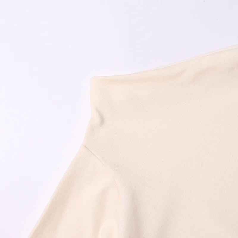 Fashionable Casual Pleated Side Collar Slim Fit Solid Color Short T Shirt Women's Top Trendy Commute Style Cotton Polyester Blend display picture 10