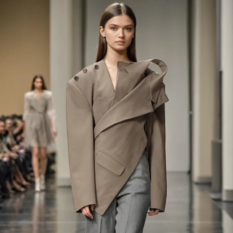 Elegant Two-Way Women's Suit Jacket Long Sleeve Commute Style Deconstructed High-End Feel Summer New Arrival Fashionable display picture 2