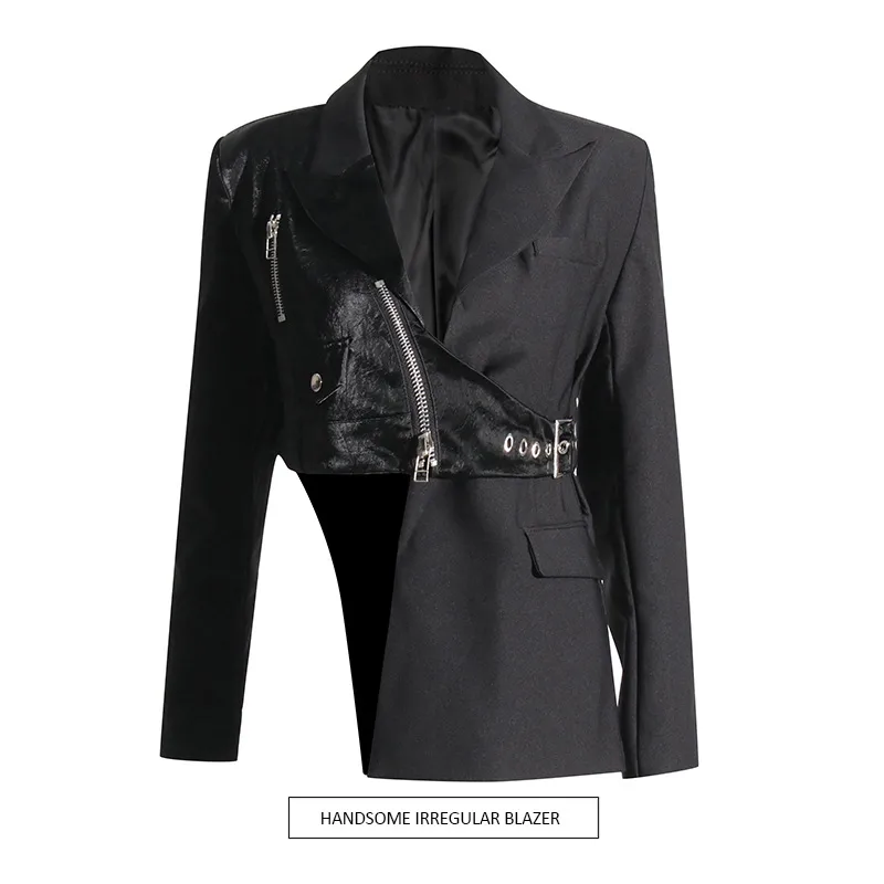 Slim Fit Long Sleeve Commuter Style Men Women Matching Motorcycle Fashion Zipper Solid Color Business Coat Trendy Outerwear display picture 2