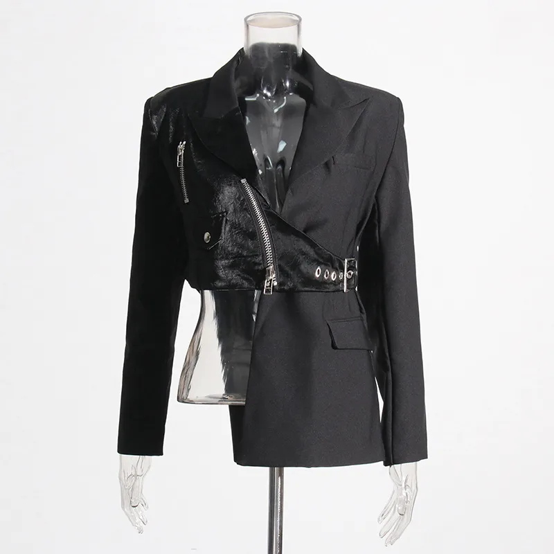 Slim Fit Long Sleeve Commuter Style Men Women Matching Motorcycle Fashion Zipper Solid Color Business Coat Trendy Outerwear display picture 3