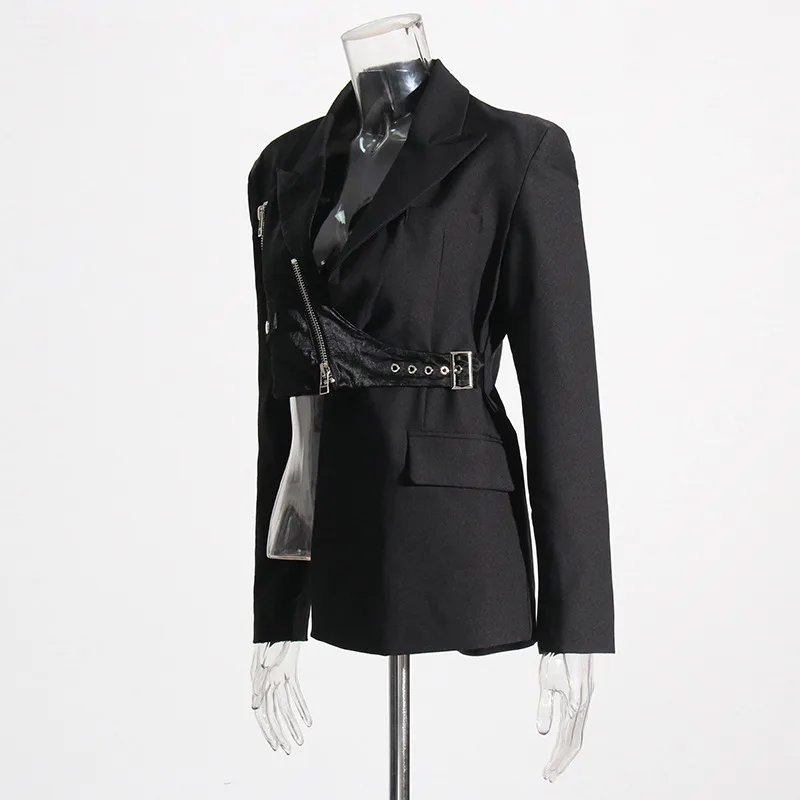 Slim Fit Long Sleeve Commuter Style Men Women Matching Motorcycle Fashion Zipper Solid Color Business Coat Trendy Outerwear display picture 4