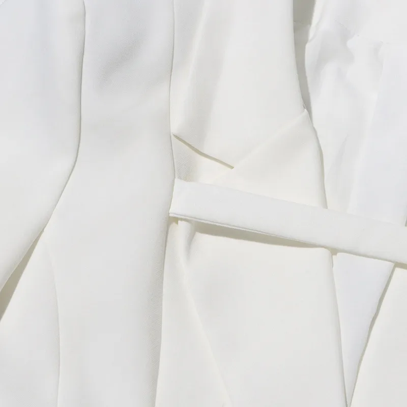 Slim Fit Solid Color Suit Coat Women New Style Casual Long Sleeve Button Design Belt Design Splicing Coat display picture 10