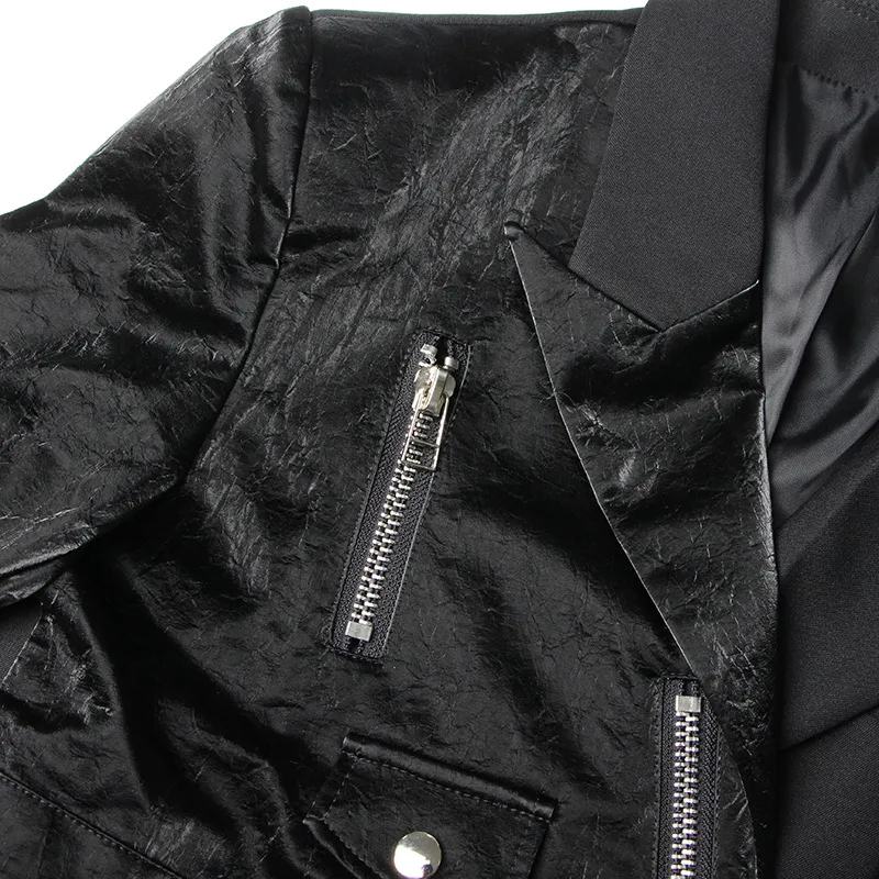 Slim Fit Long Sleeve Commuter Style Men Women Matching Motorcycle Fashion Zipper Solid Color Business Coat Trendy Outerwear display picture 9