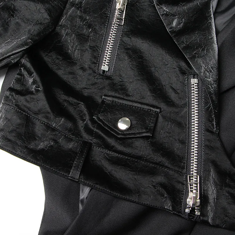 Slim Fit Long Sleeve Commuter Style Men Women Matching Motorcycle Fashion Zipper Solid Color Business Coat Trendy Outerwear display picture 10