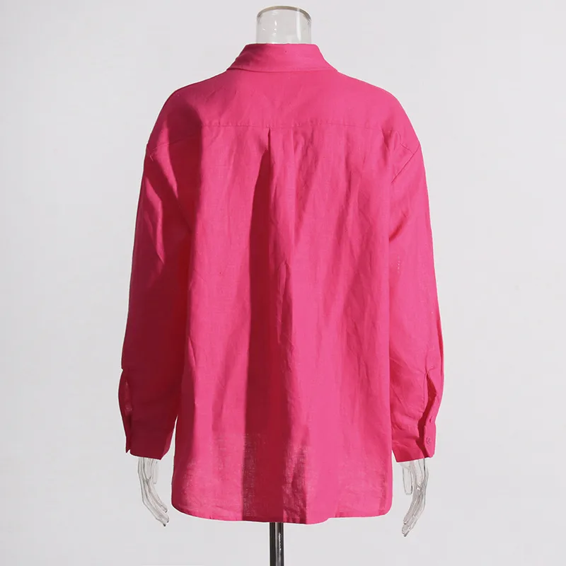 Fashionable Minimalist Ladies Casual Shirt And Shorts Set High Waist Shorts Two Piece Set Pure Color Collar Button Detail display picture 9