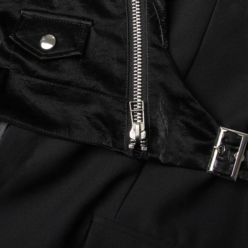 Slim Fit Long Sleeve Commuter Style Men Women Matching Motorcycle Fashion Zipper Solid Color Business Coat Trendy Outerwear display picture 11