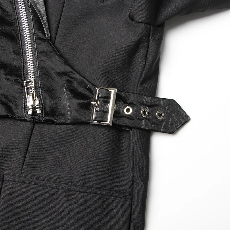 Slim Fit Long Sleeve Commuter Style Men Women Matching Motorcycle Fashion Zipper Solid Color Business Coat Trendy Outerwear display picture 12